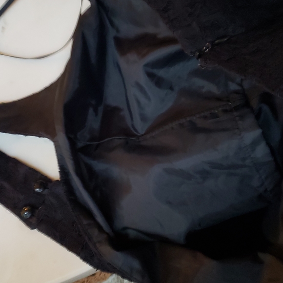 Liz Claiborne petite collection black lace halter midi dress size 8P - Picture 11 of 17